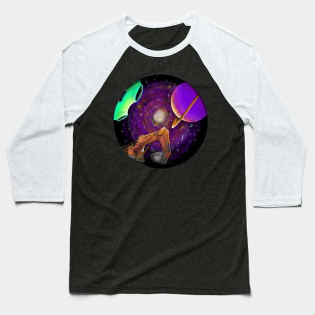 excavator galaxy Baseball T-Shirt by damnoverload